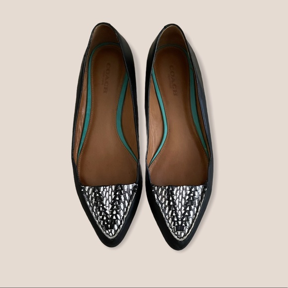 Coach Shoes - Coach Women’s Oakland 5.5 Flats Black Snake Shoe